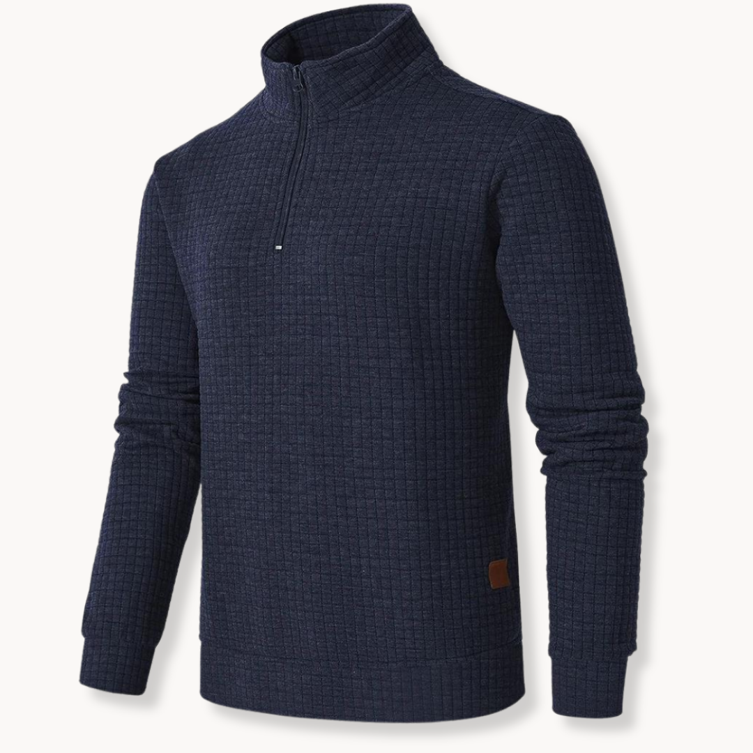 Men's Quarter Zip Sweater with Unique Pattern 3