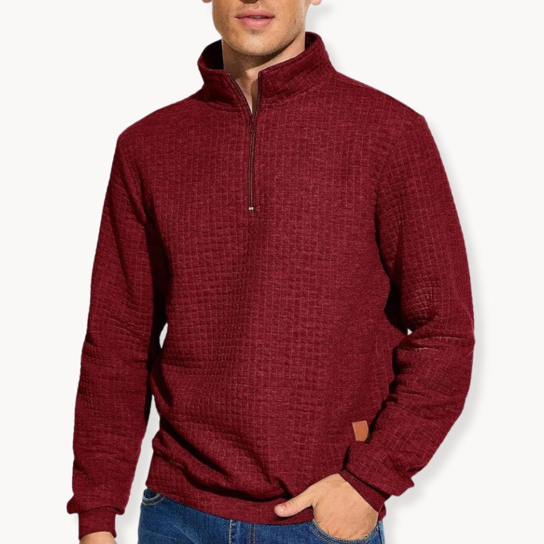 Men's Quarter Zip Sweater with Unique Pattern 4