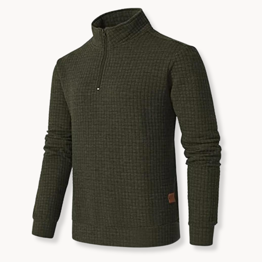 Men's Quarter Zip Sweater with Unique Pattern 6