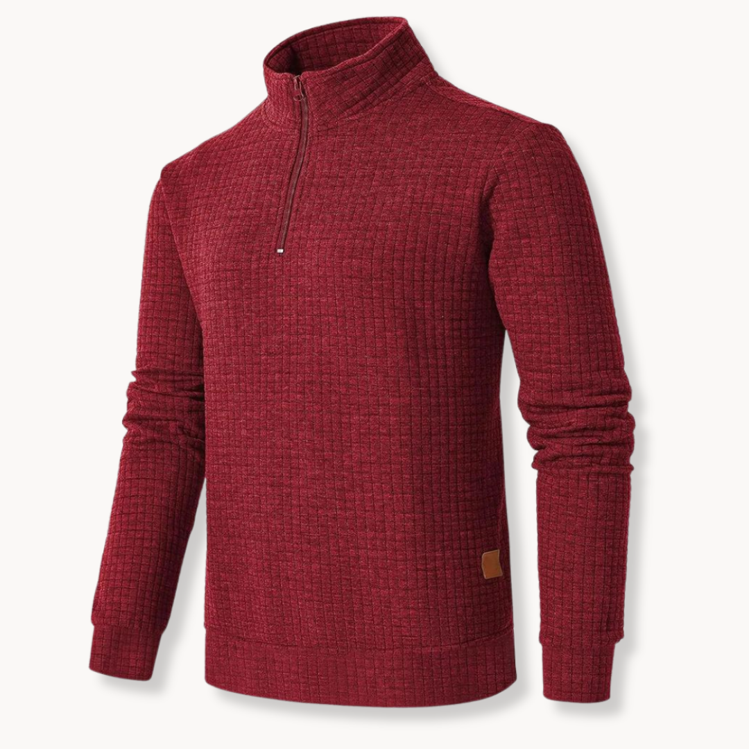 Men's Quarter Zip Sweater with Unique Pattern 7