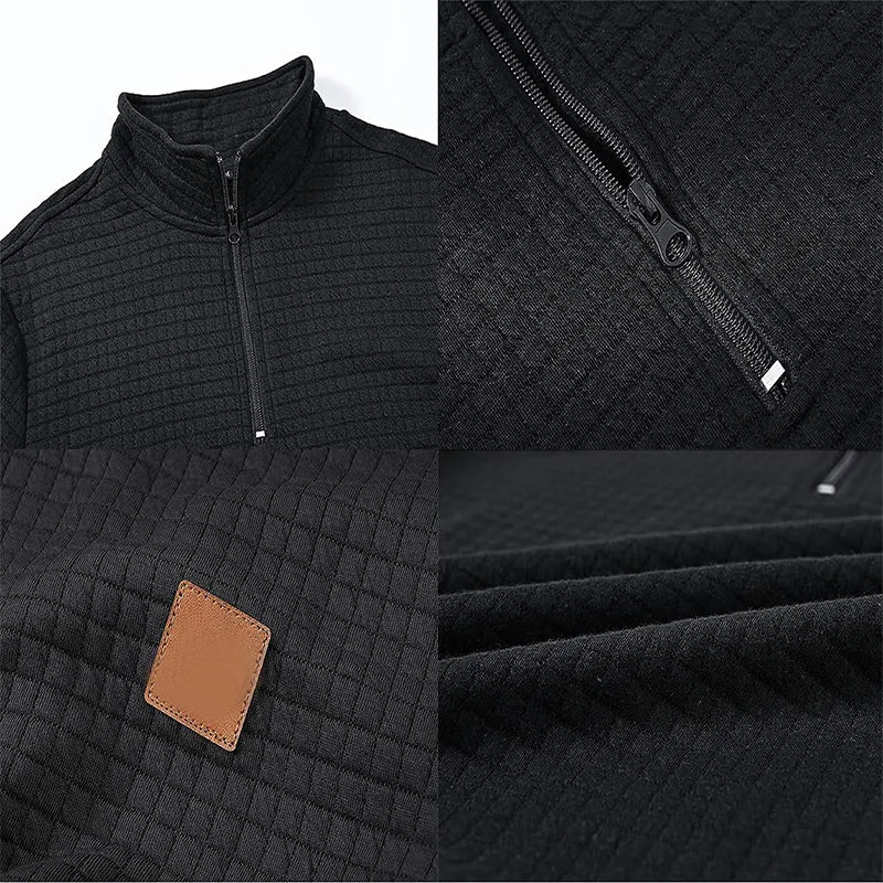 Men's Quarter Zip Sweater with Unique Pattern 8