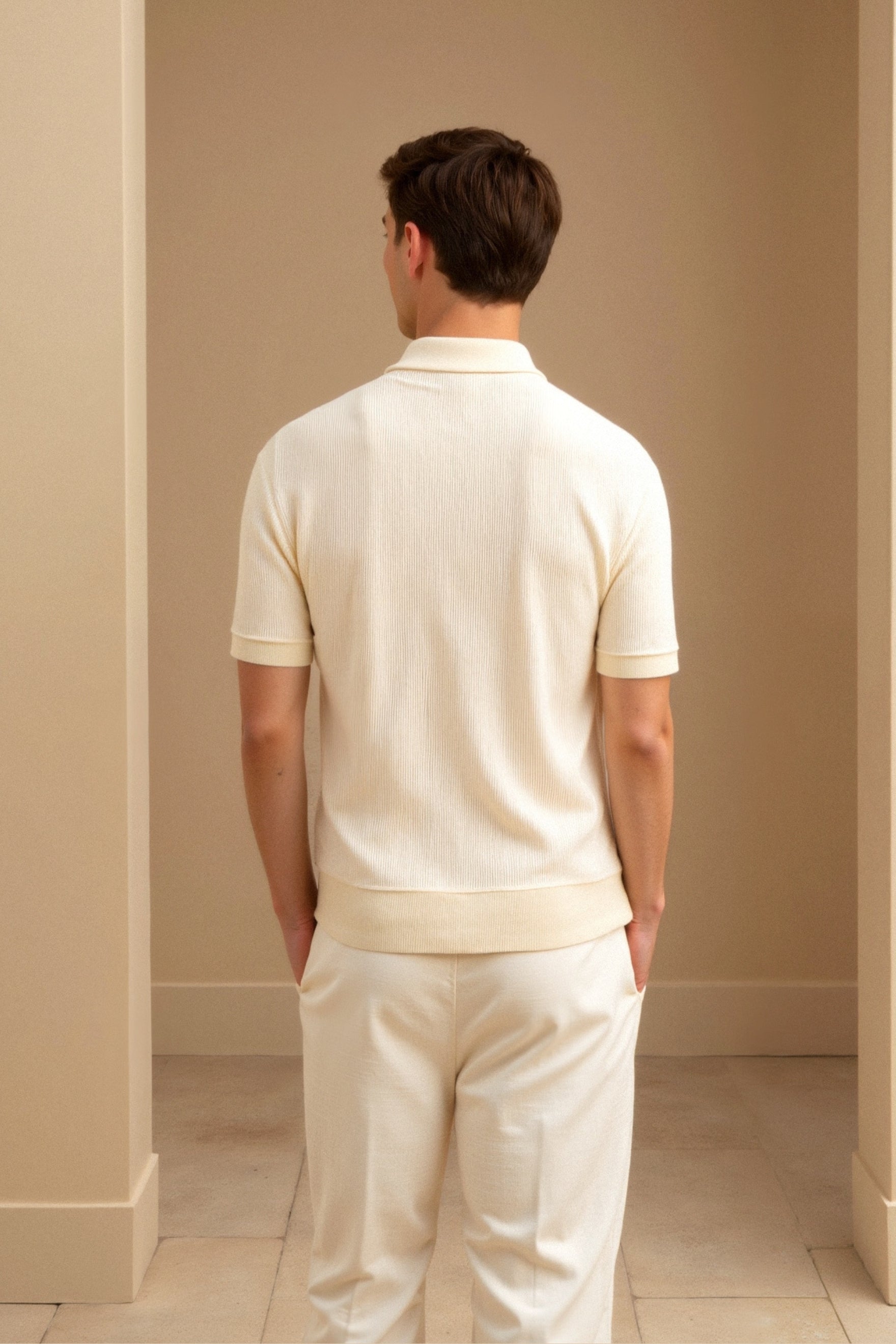 Men's Short Sleeve V-Neck Polo Shirt 2