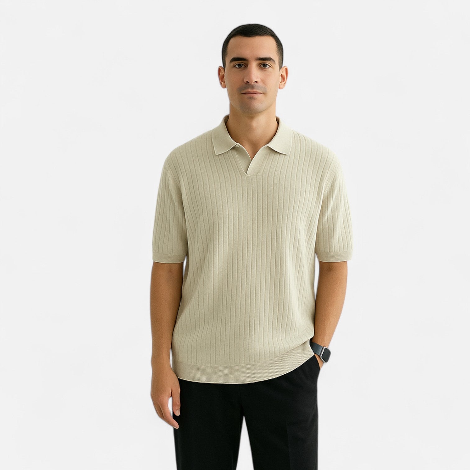 Men's Silk Polo Shirt - Elegant Short Sleeve Polo for Men 2