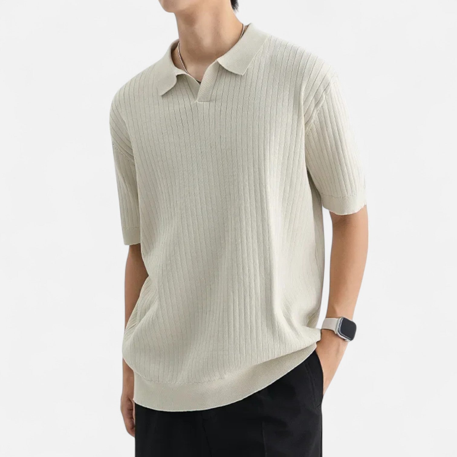 Men's Silk Polo Shirt - Elegant Short Sleeve Polo for Men 3