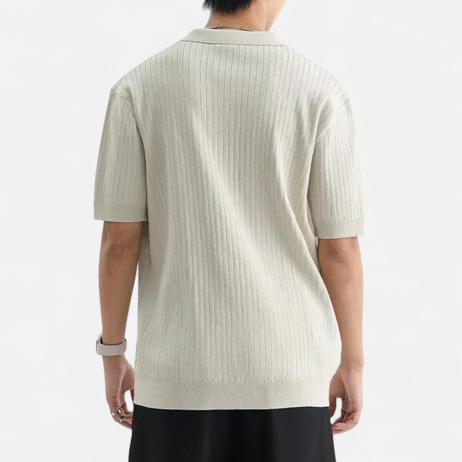 Men's Silk Polo Shirt - Elegant Short Sleeve Polo for Men 4