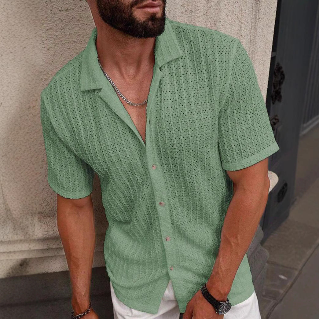 Men's Slim Fit Short Sleeve Casual Shirt 3