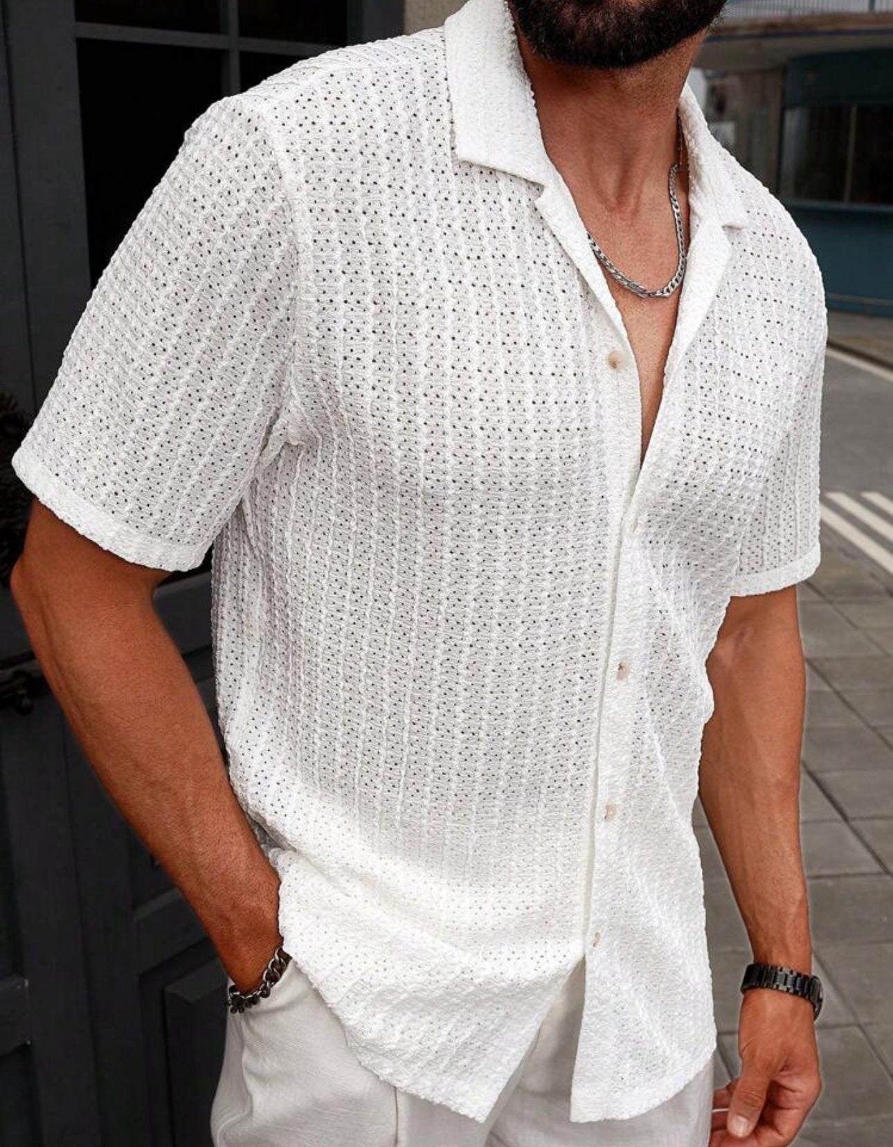 Men's Slim Fit Short Sleeve Casual Shirt 6