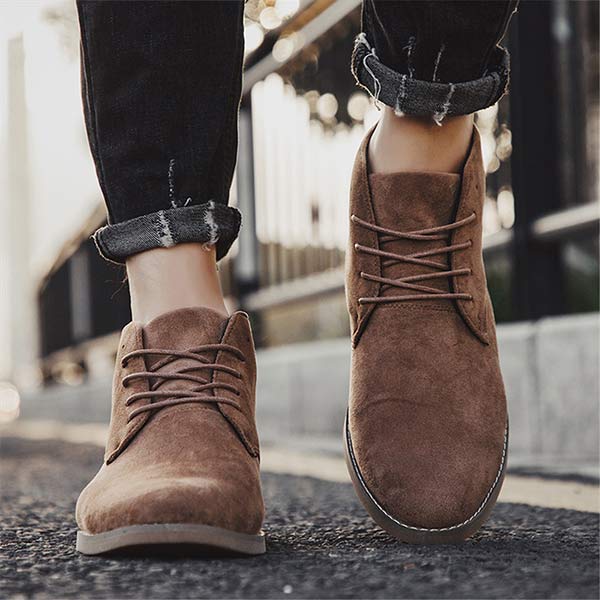 Men's Suede Lace-Up Ankle Boots for Casual and Formal Wear 7