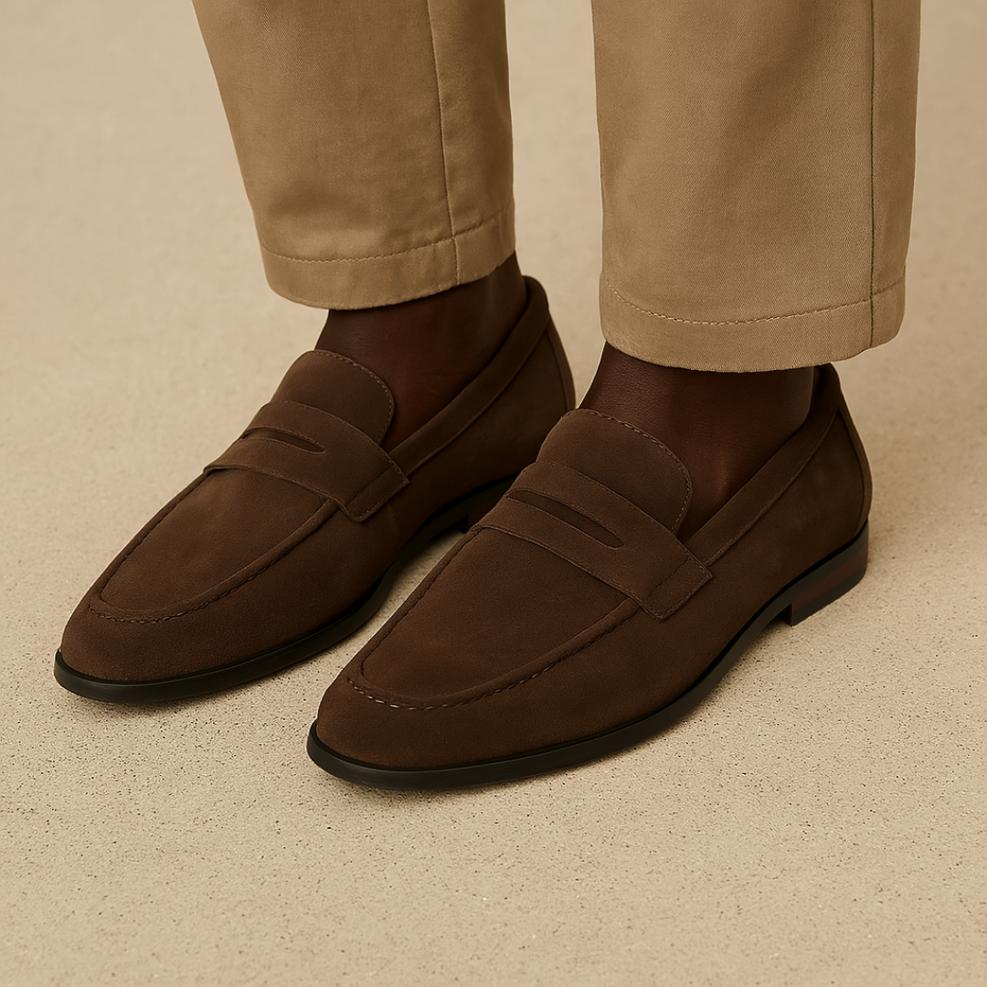 Men's Suede Penny Loafers 1