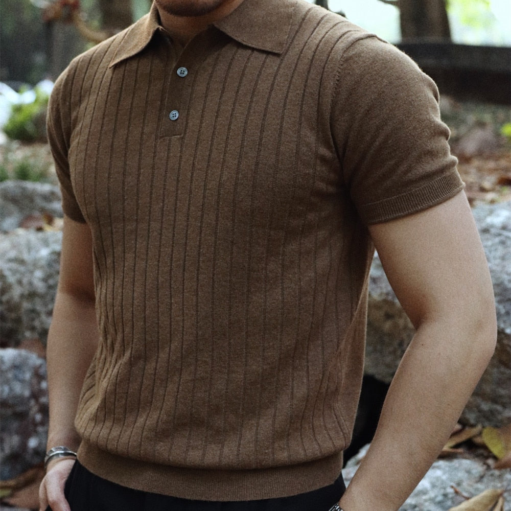 Men's Vintage Polo Shirt - Classic Striped Design 3