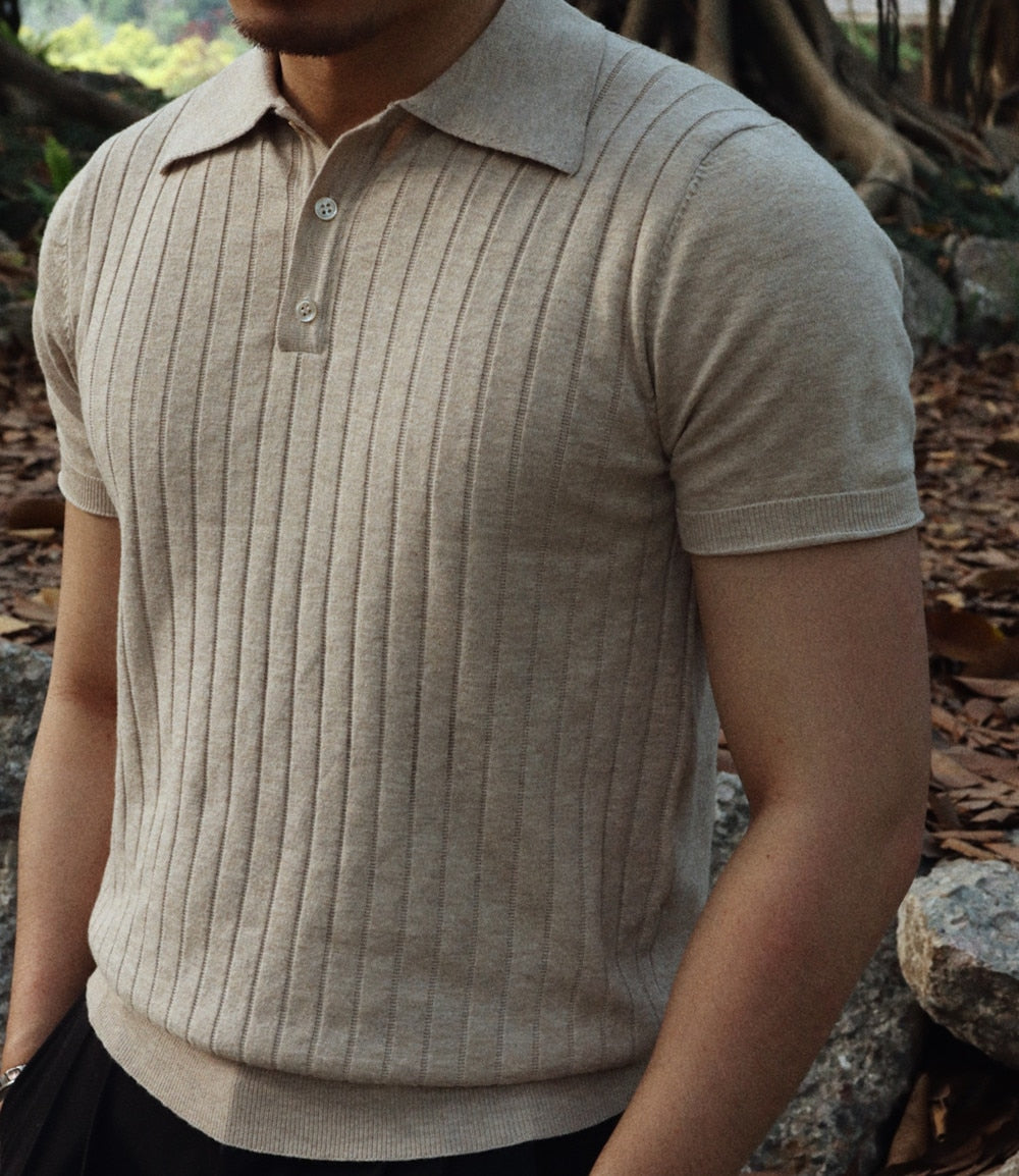 Men's Vintage Polo Shirt - Classic Striped Design 4