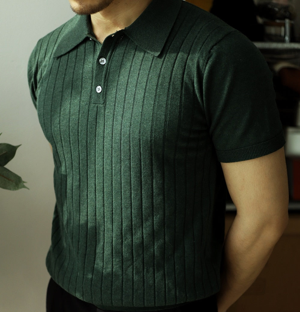 Men's Vintage Polo Shirt - Classic Striped Design 9