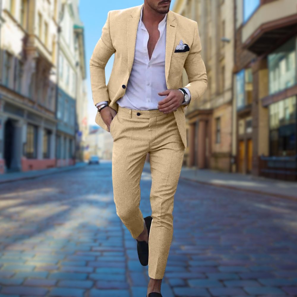 Men's Polyester-Rayon Blend Slim Fit Suit-6