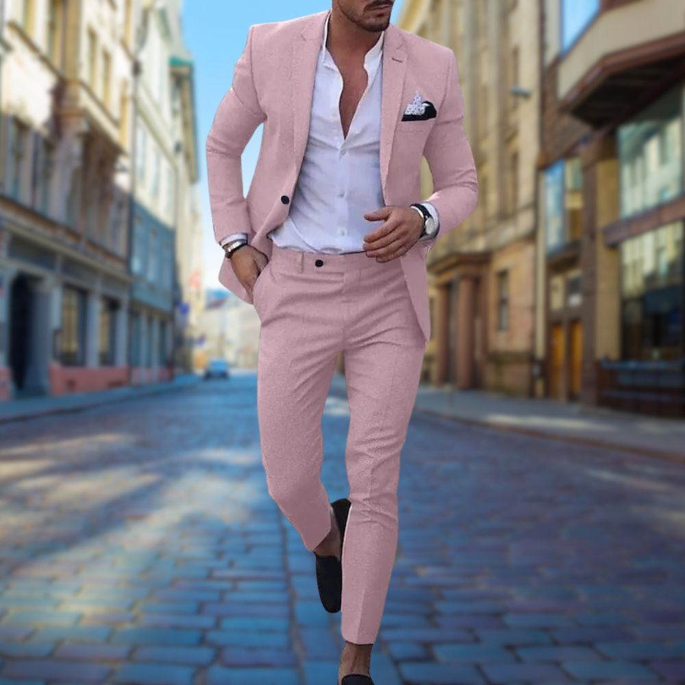 Men's Polyester-Rayon Blend Slim Fit Suit-4