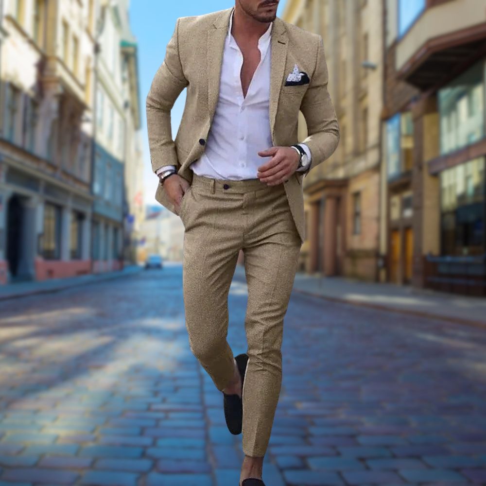 Men's Polyester-Rayon Blend Slim Fit Suit-2