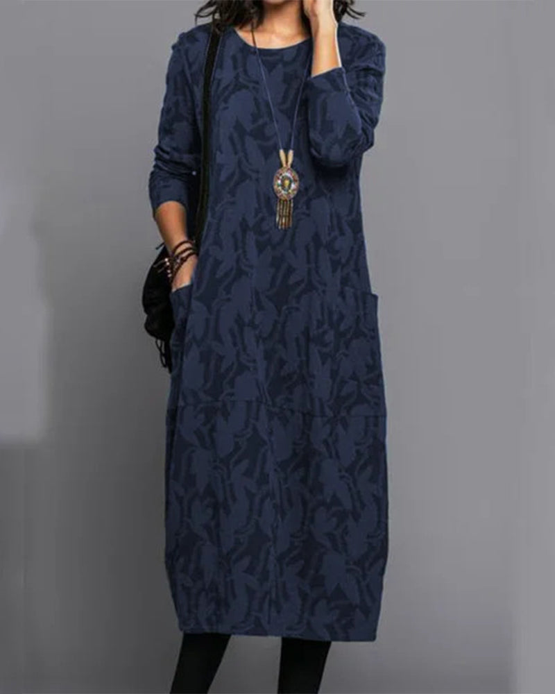 Midi Dress – Lightweight Blend Long Sleeves & Easy Movement
