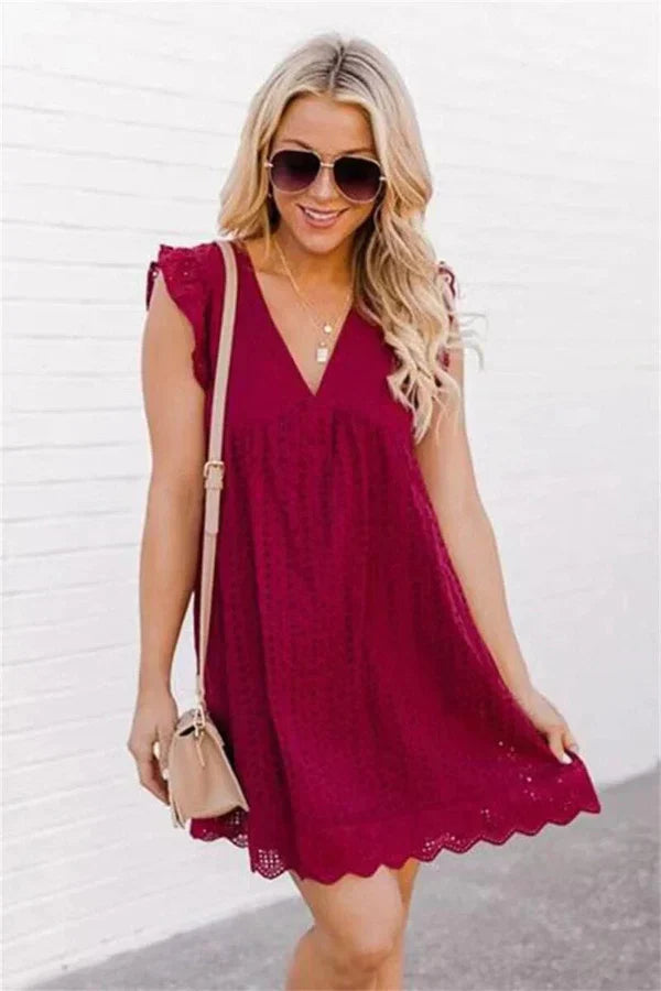 Mini Dress - Sleeveless Clean Silhouette And Easy Movement
