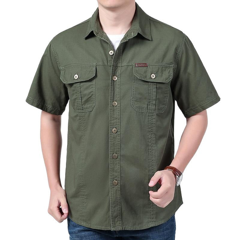 Men's Cotton Blend Relaxed Fit Work Shirt-3