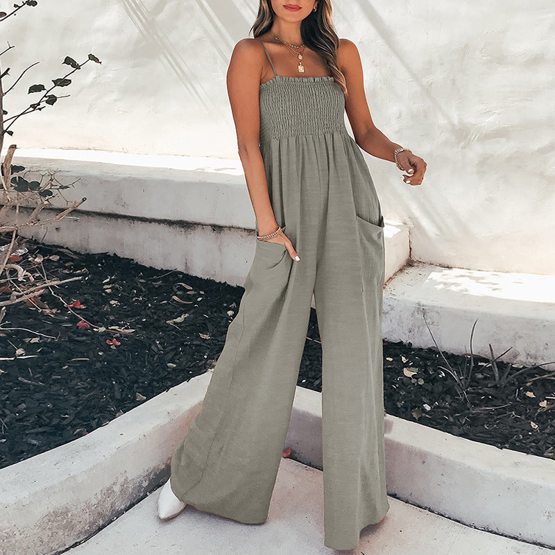 Women's Rayon Jumpsuit Relaxed Fit Wide Leg-4