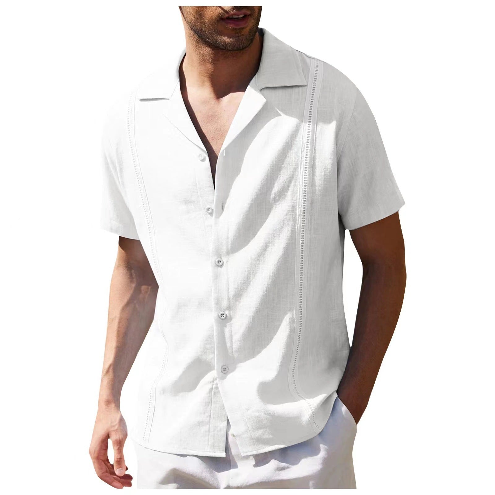 Men's Cotton Casual Beach Shirt-1