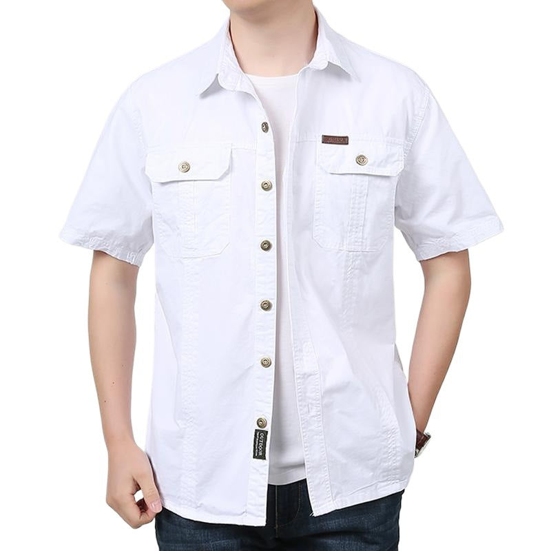 Men's Cotton Blend Relaxed Fit Work Shirt-6