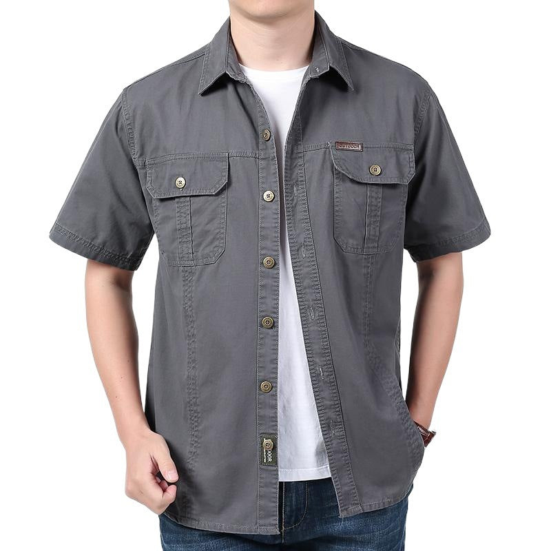 Men's Cotton Blend Relaxed Fit Work Shirt-4