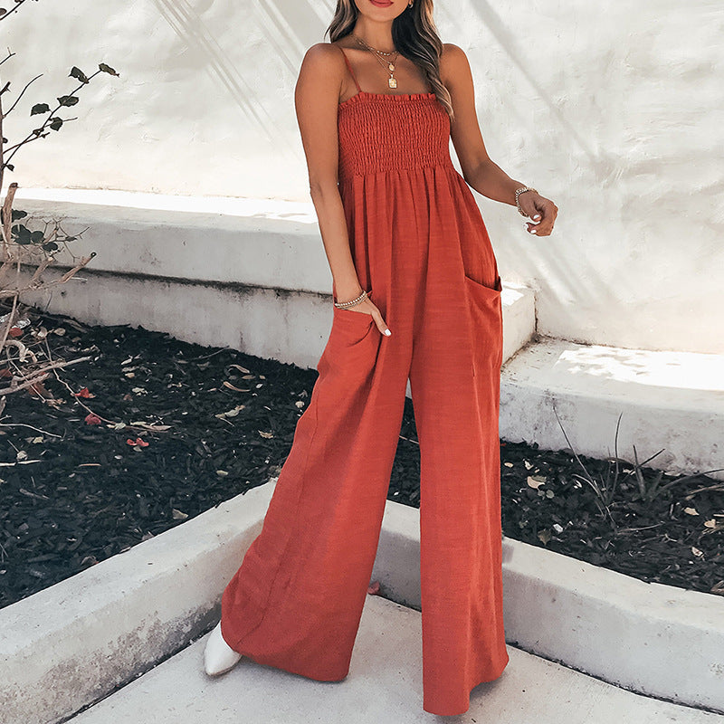 Women's Rayon Jumpsuit Relaxed Fit Wide Leg-1