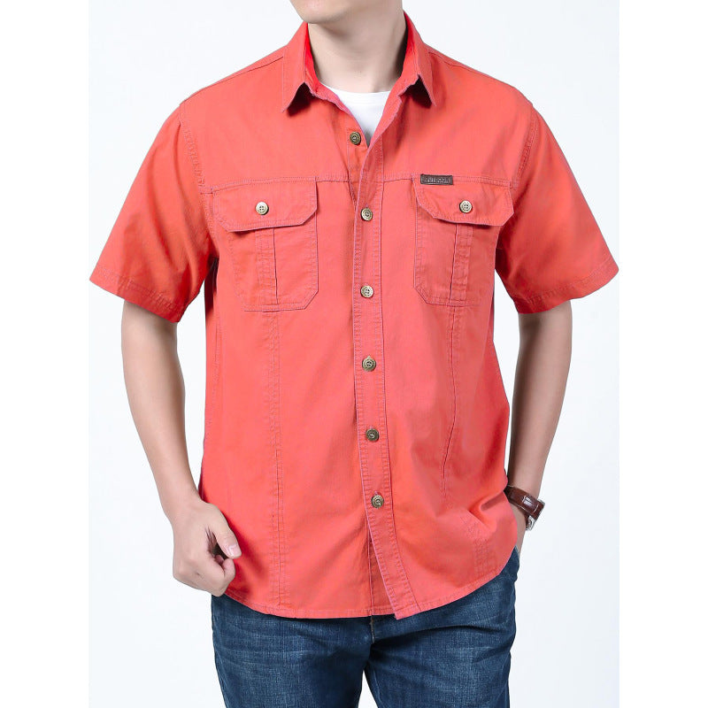 Men's Cotton Blend Relaxed Fit Work Shirt-5