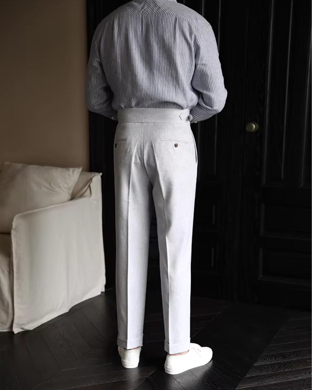 Pants - Polyester Blend High Waist & Structured Shape