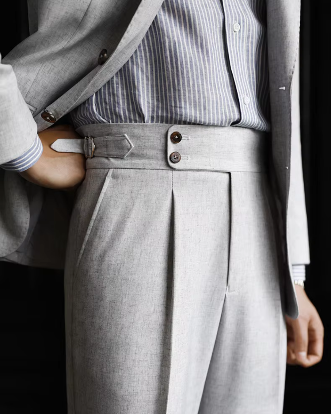 Pants - Polyester Blend High Waist & Structured Shape