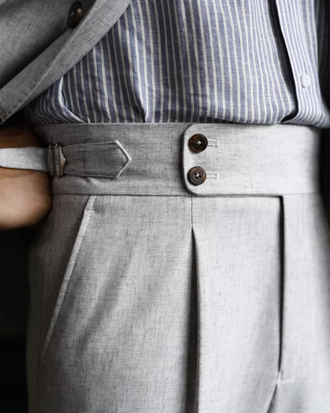 Pants - Polyester Blend High Waist & Structured Shape