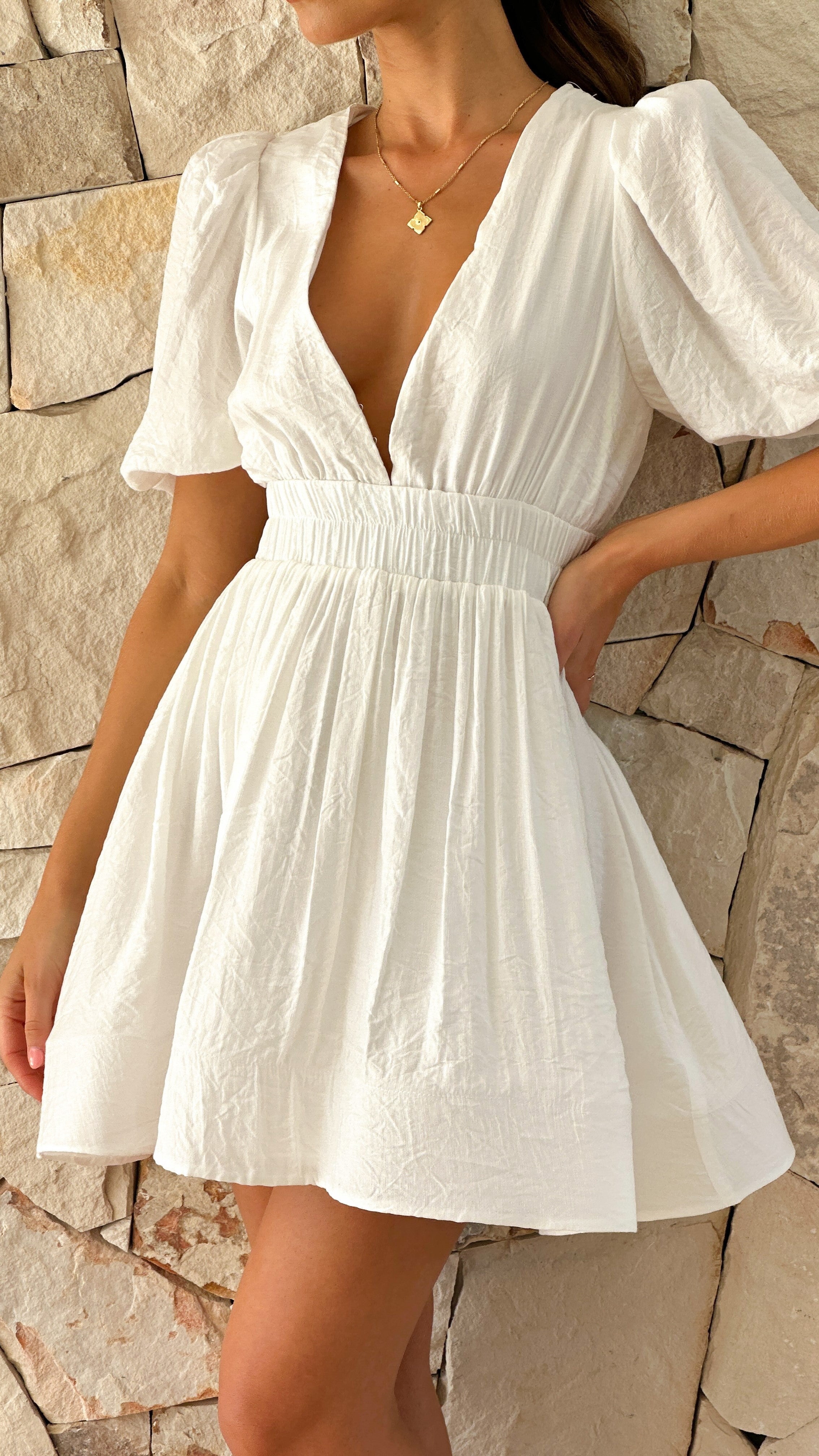 Women's Cotton Mini Dress Summer Dresses-2