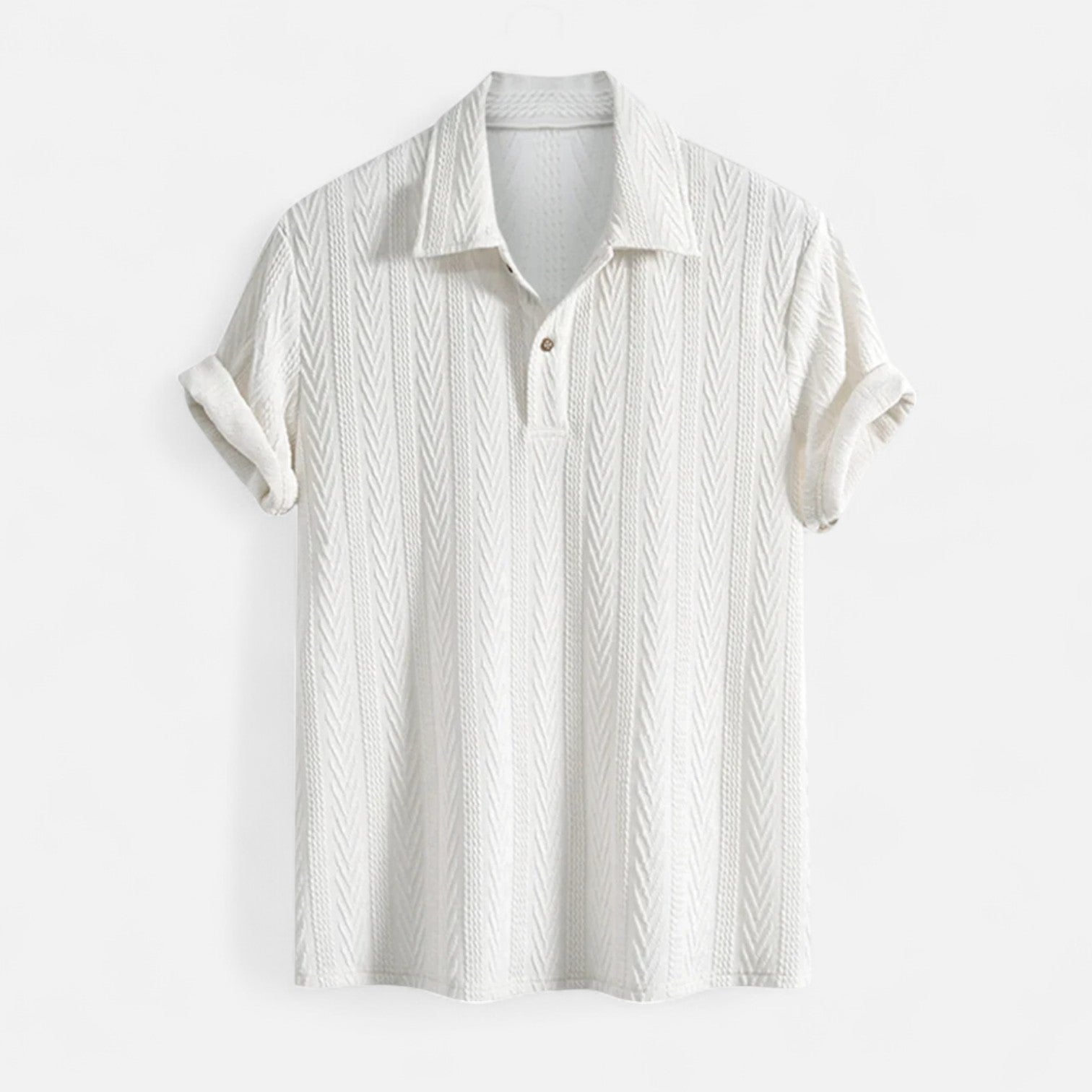 Polo Shirt – Jacquard Knit Collar & Half Button Airflow