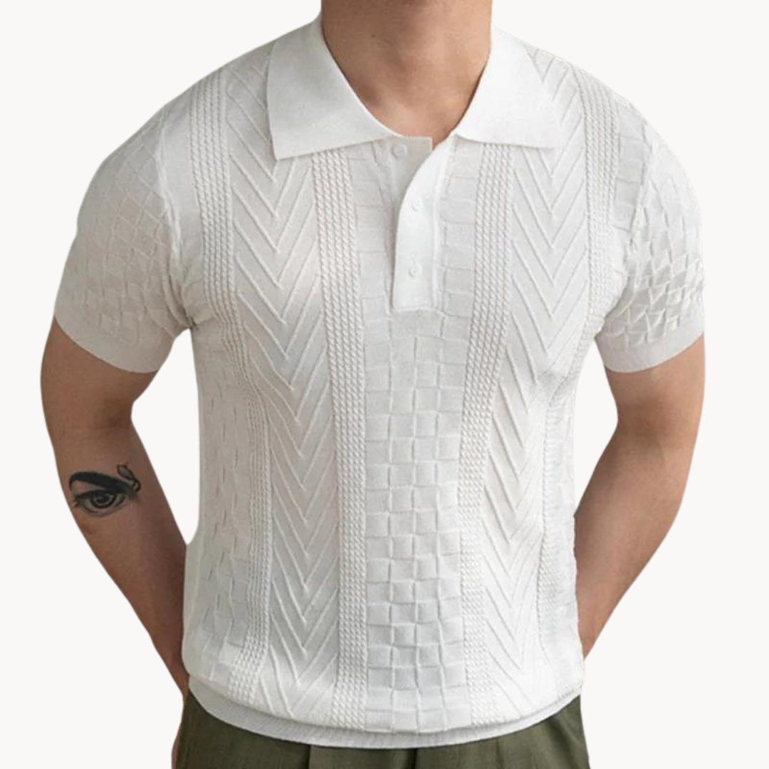 Polo Shirt – Jacquard Textured Blend And Slim Tailored Fit