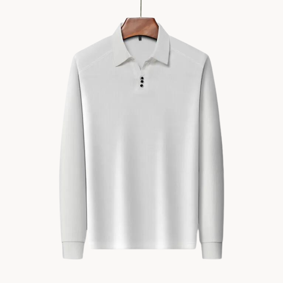 Polo Shirt - Long Sleeve & Point Collar Breathable Blend
