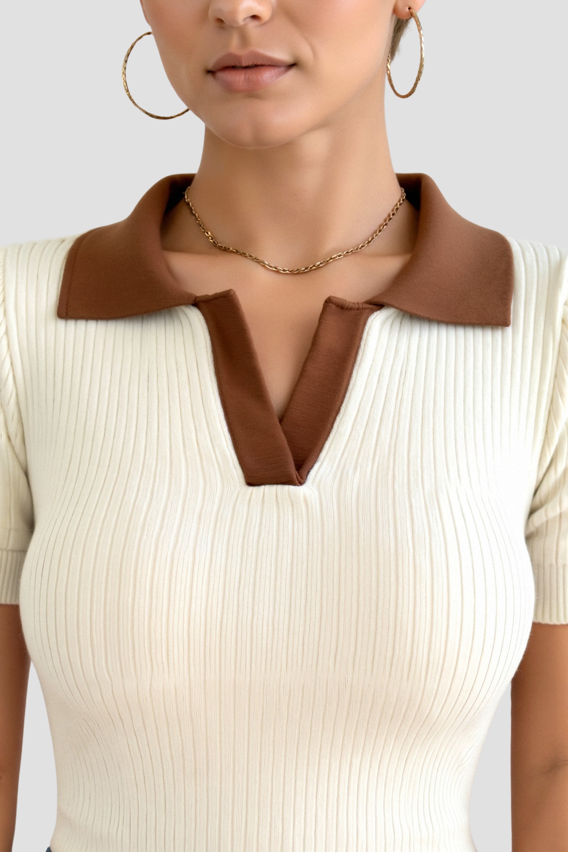 Polo Shirt - Notched Collar & Semi Sheer Blend Airflow