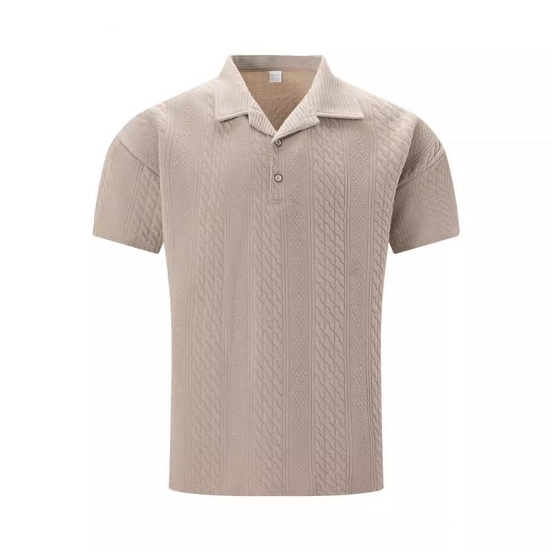Polo Shirt - Polyester Blend Jacquard Texture & Relaxed Fit