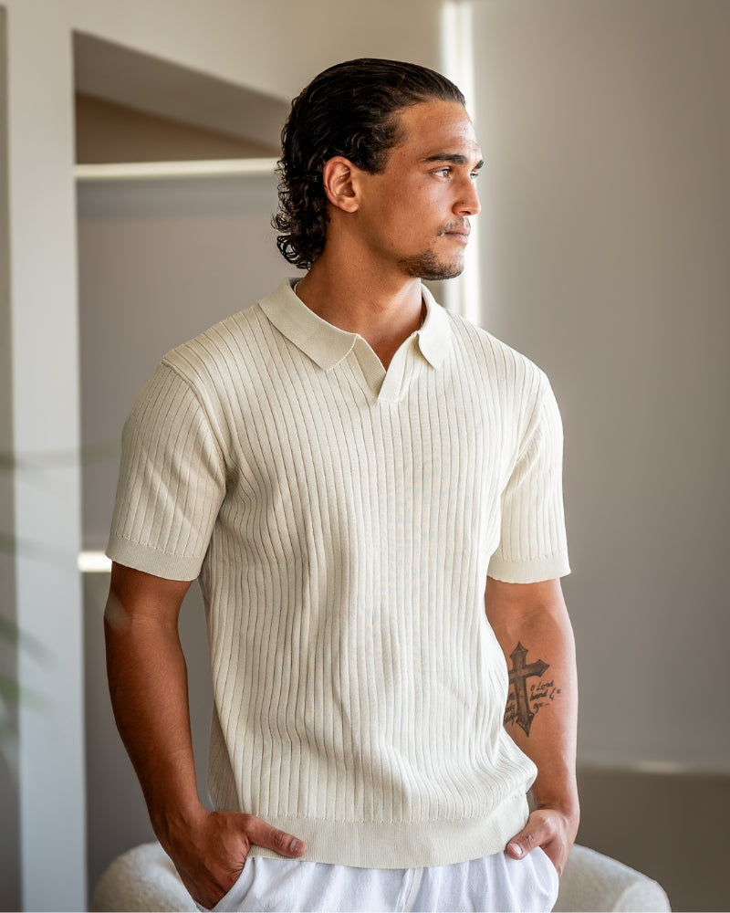 Polo Shirt - Ribbed Texture And Shape Retention Fit