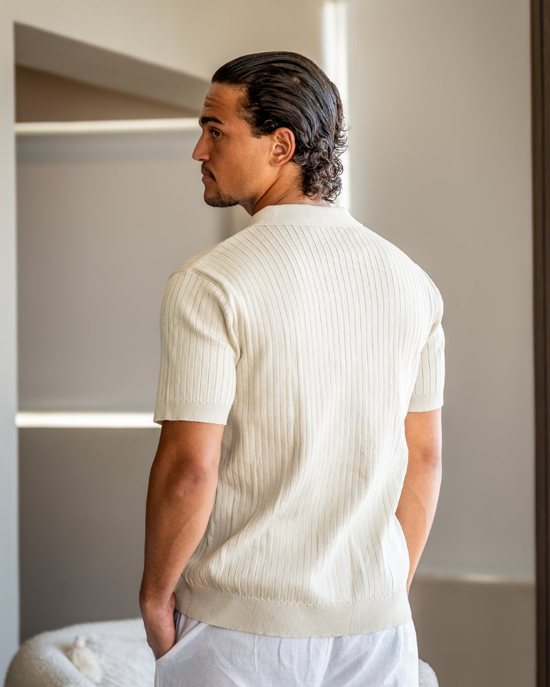Polo Shirt - Ribbed Texture And Shape Retention Fit