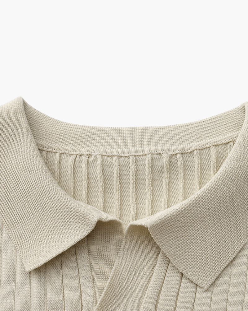 Polo Shirt - Ribbed Texture And Shape Retention Fit