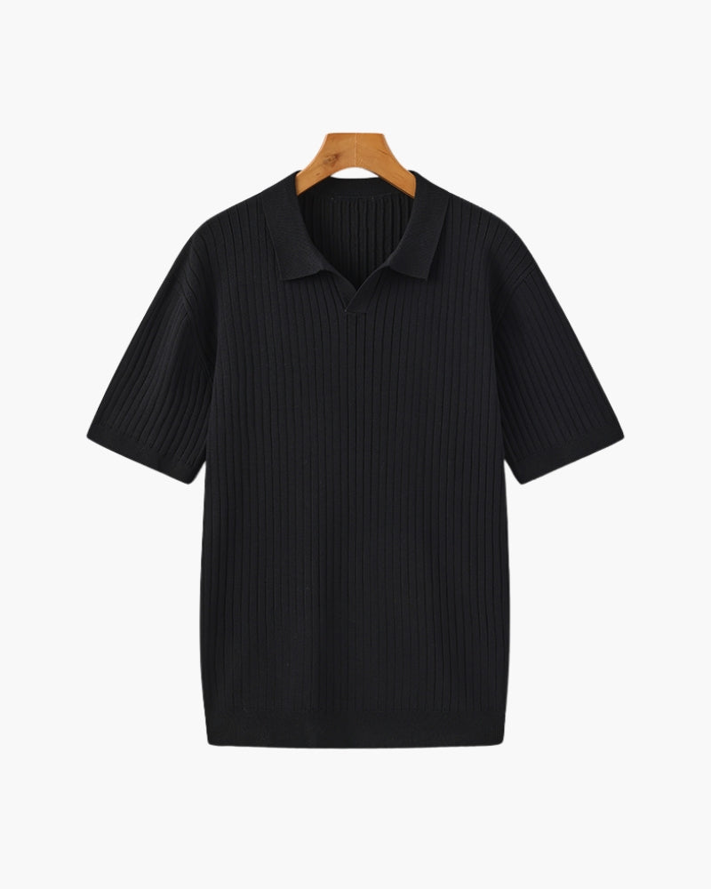 Polo Shirt - Ribbed Texture And Shape Retention Fit