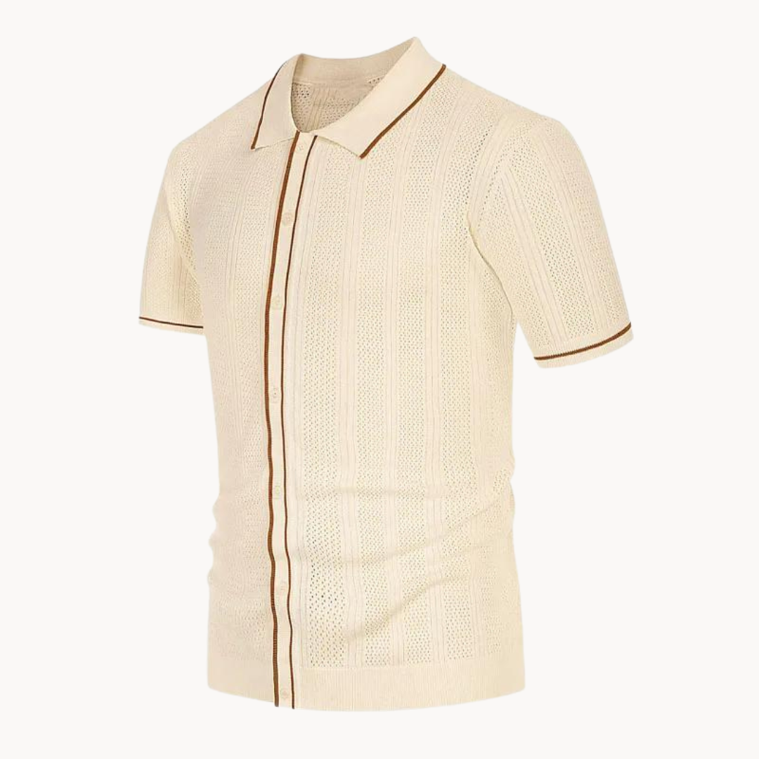 Polo Shirt - Short Sleeve Button Placket & Breathable Fit
