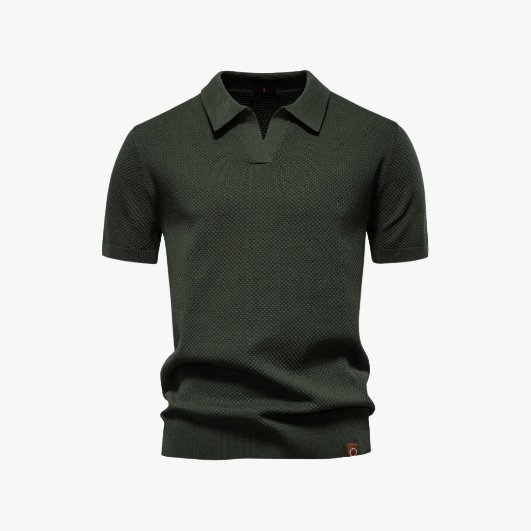 Polo Shirt - Textured Knit Blend & Breathable Light Wear