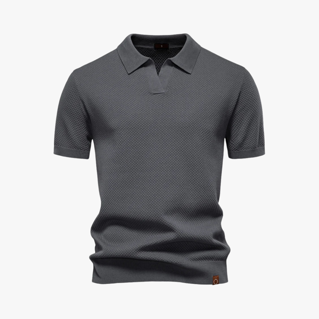 Polo Shirt - Textured Knit Blend & Breathable Light Wear