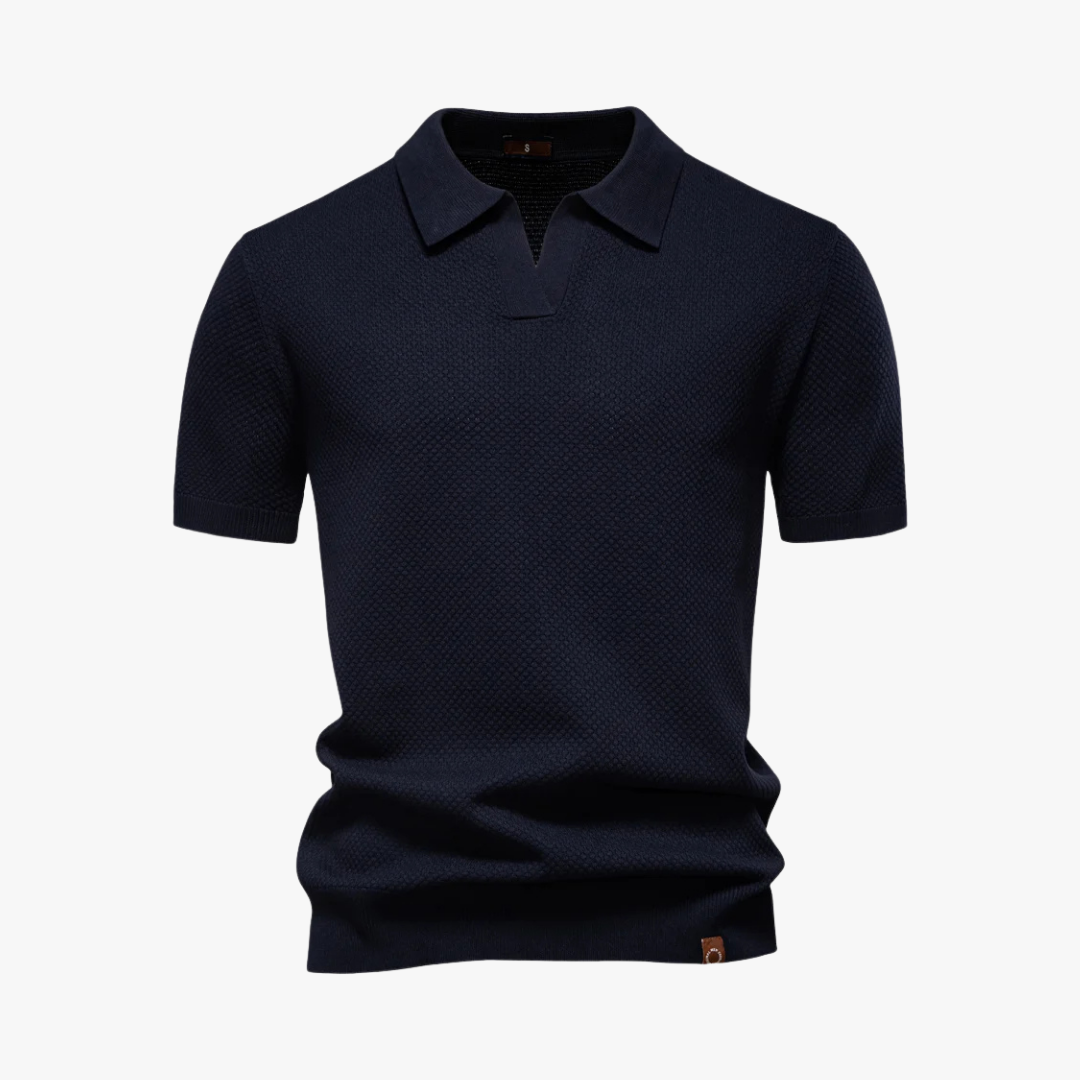 Polo Shirt - Textured Knit Blend & Breathable Light Wear