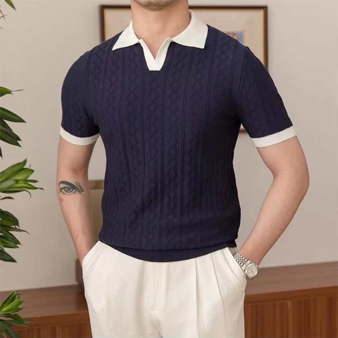 Polo Shirt - V Neck Cut & Breathable Soft Blend Fabric