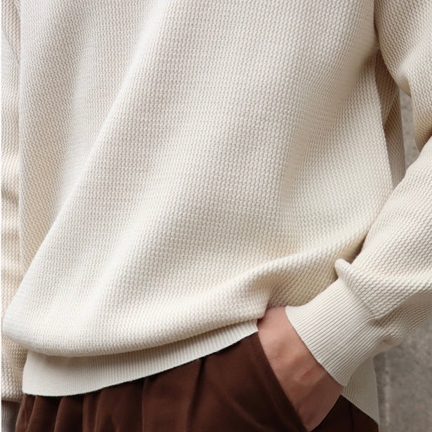 Polo Shirt - V Neck & Soft Blend Long Sleeve Ease Shape