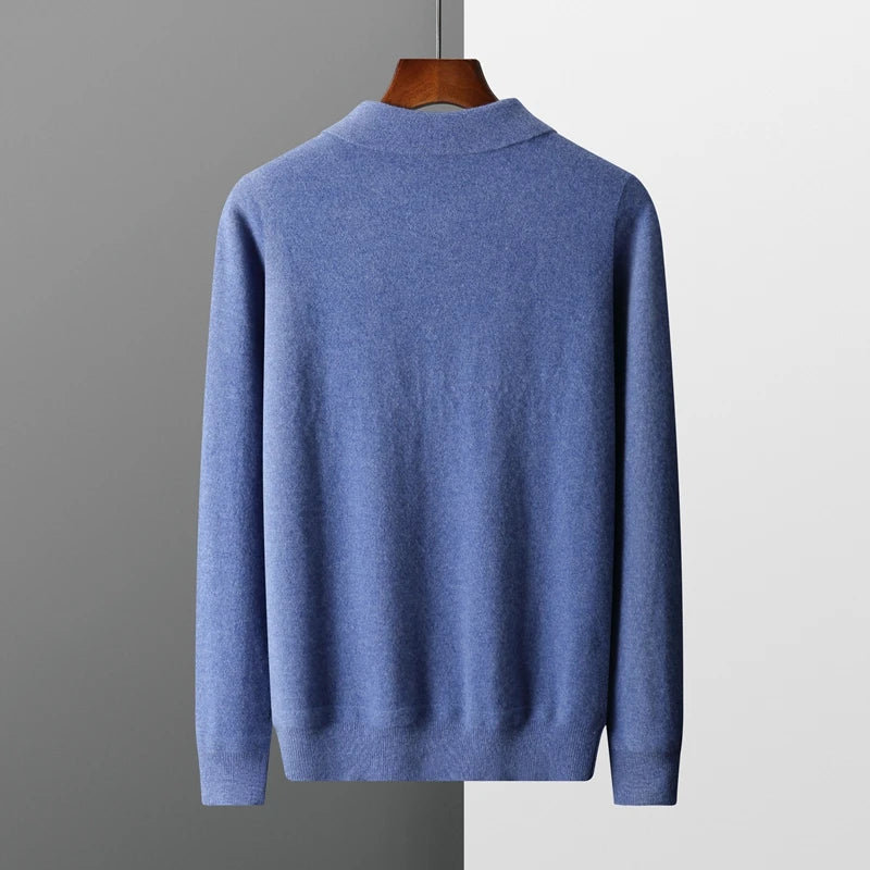 Polo Sweater - Natural Blend Collar & Warm Structured Shape