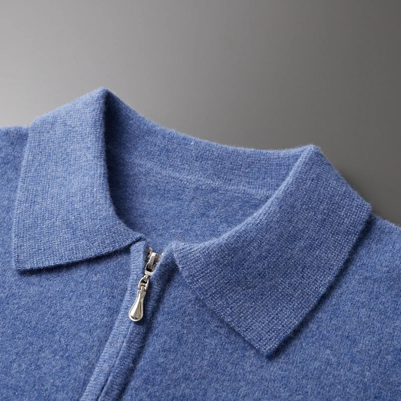 Polo Sweater - Natural Blend Collar & Warm Structured Shape