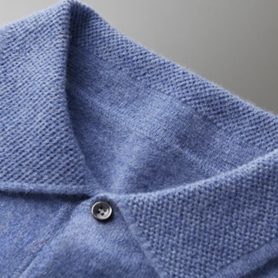 Polo Sweater - Natural Fiber Blend And Warm Breathable Fit